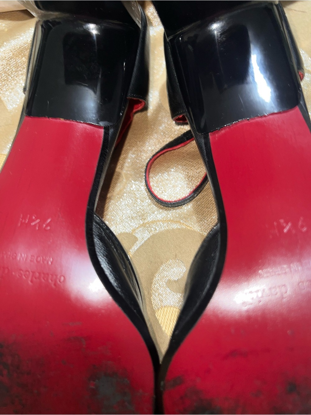 Charles David Vintage 90’s Black Leather Square Toe Mary Jane Heels - Picture 4 of 8